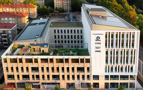 An aerial photo of the Abedissan building.